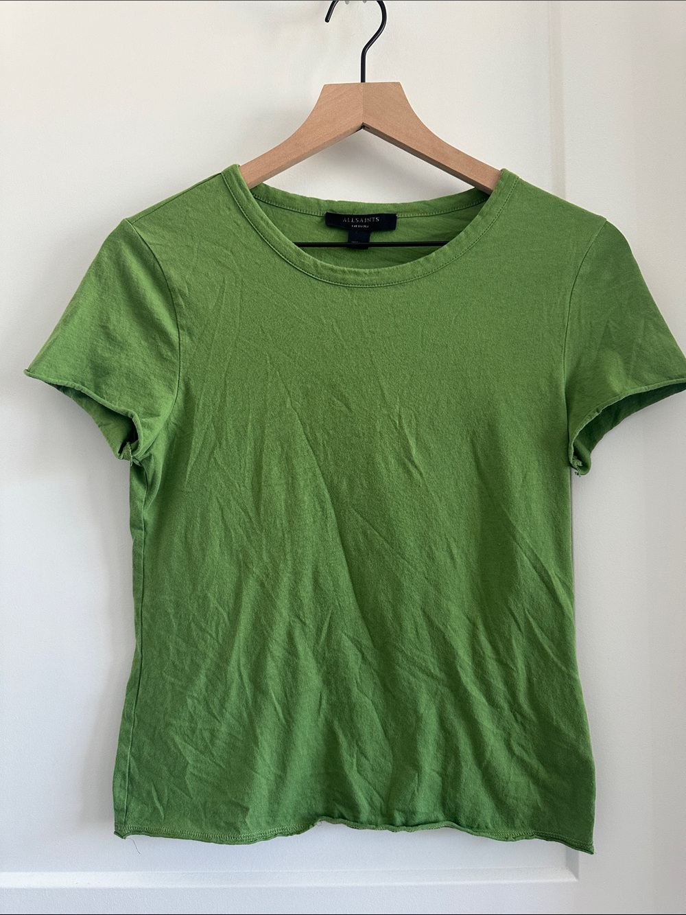 All saints green short sleeve shirt